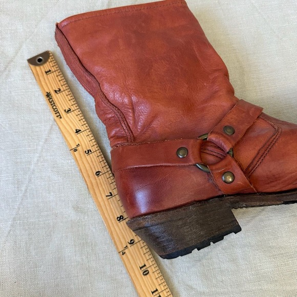 VINTAGE SHOE CO Eliza Slouch Engineer Harness Boot Reddish Brown USA MADE - Picture 13 of 14
